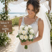 Ivory Rose & Baby's Breath Bridal Bouquet