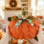 Orange Pumpkin Fall Door Wreath