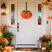 Orange Pumpkin Fall Door Wreath