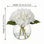 Artificial Hydrangea Flowers in Vase | Premium Faux Hydrangea for Home Decor Coffee Table Wedding DIY
