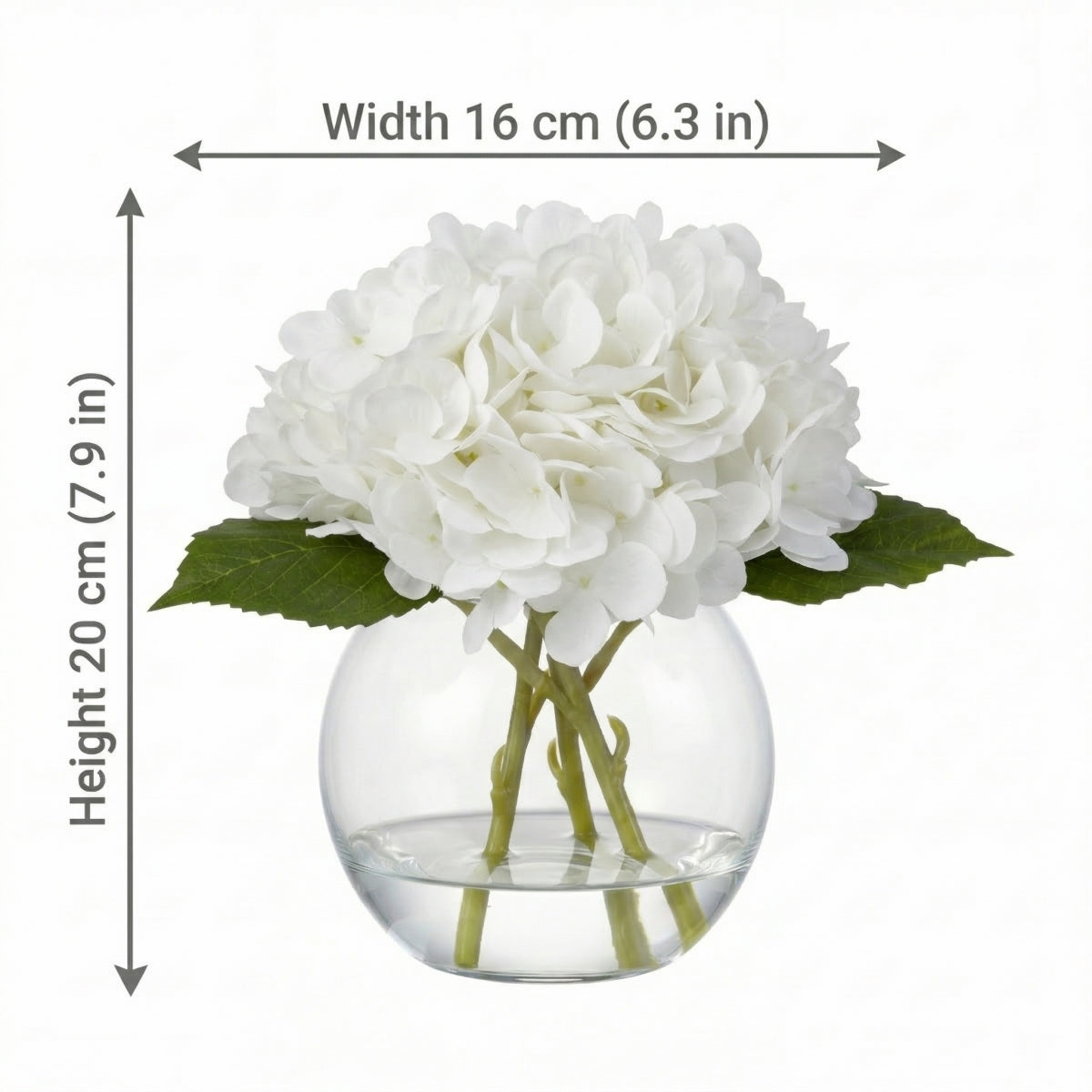 Artificial Hydrangea Flowers in Vase | Premium Faux Hydrangea for Home Decor Coffee Table Wedding DIY