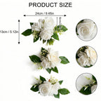 Cake Topper Flowers | 3PCS Pre-Made Floral Cake Decorations for Wedding Birthday Baptism Baby Shower