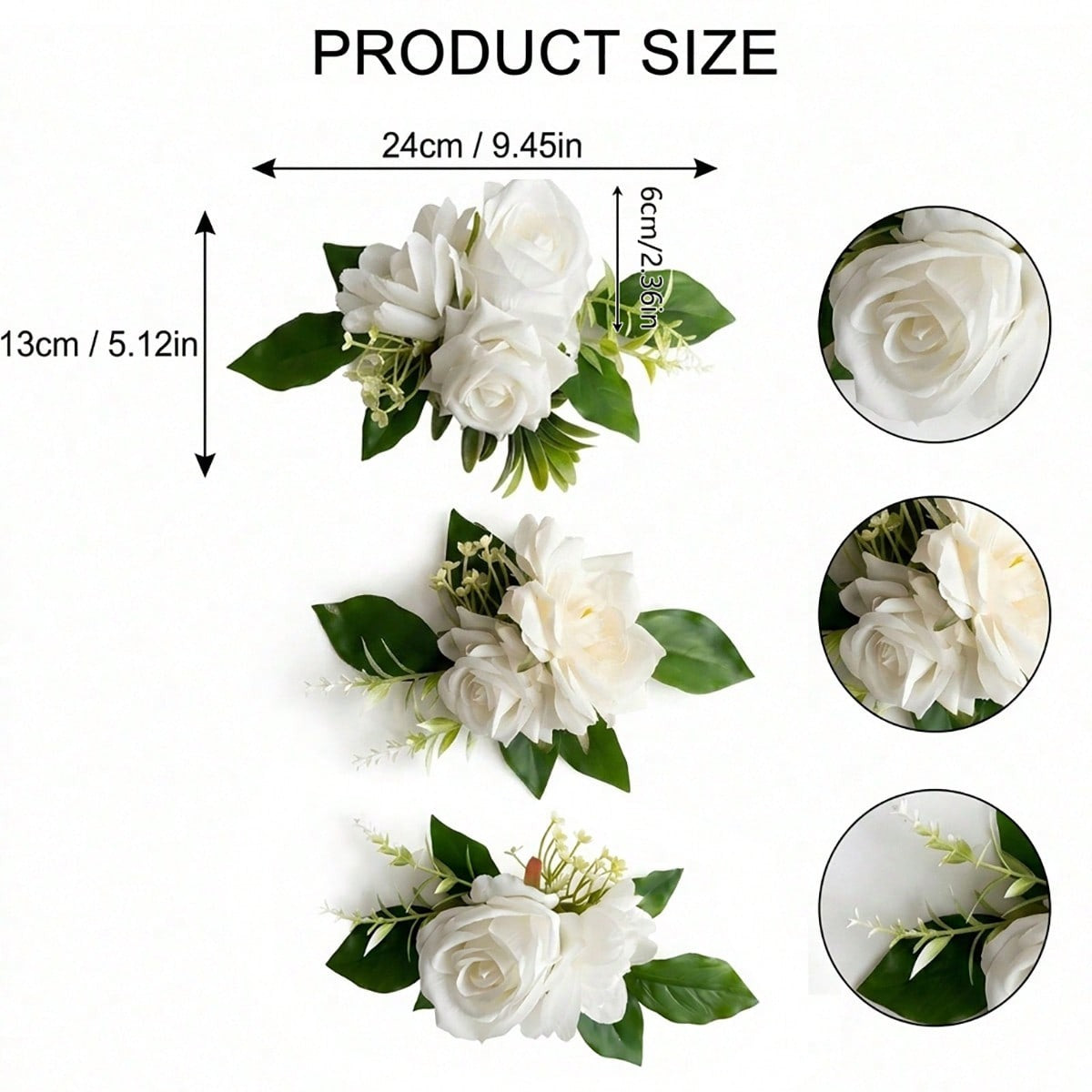 Cake Topper Flowers | 3PCS Pre-Made Floral Cake Decorations for Wedding Birthday Baptism Baby Shower