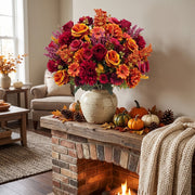 Fall Chrysanthemum and Rose Bouquet – Set of 4