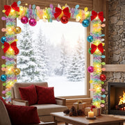 Pre-Lit Christmas Wreath with Red Bows – 5 Pcs