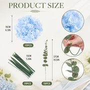 Blue Hydrangea & Eucalyptus DIY Floral Set