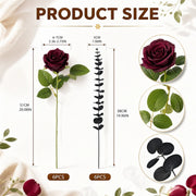 Burgundy Rose & Black Eucalyptus Halloween Floral Set