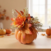 Pumpkin Dahlia Pomegranate Table Decorations – Set of 2