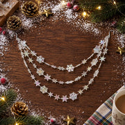 6-Piece Crystal Snowflake Hanging Garland Set