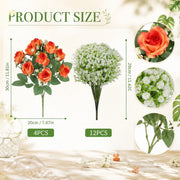Artificial Rose & Baby’s Breath Flower Bundles