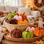 Mini Chenille Fall Pumpkins – Set of 25