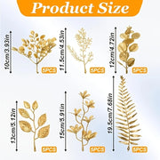 30-Piece Gold Christmas Floral Stem Sets