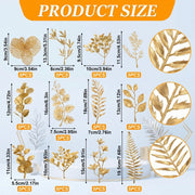 60-Piece Gold Christmas Floral Stem Set – Eucalyptus & Leaf Assortment