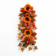 Fall Sunflower Maple Leaf Teardrop Swag – 23.6in