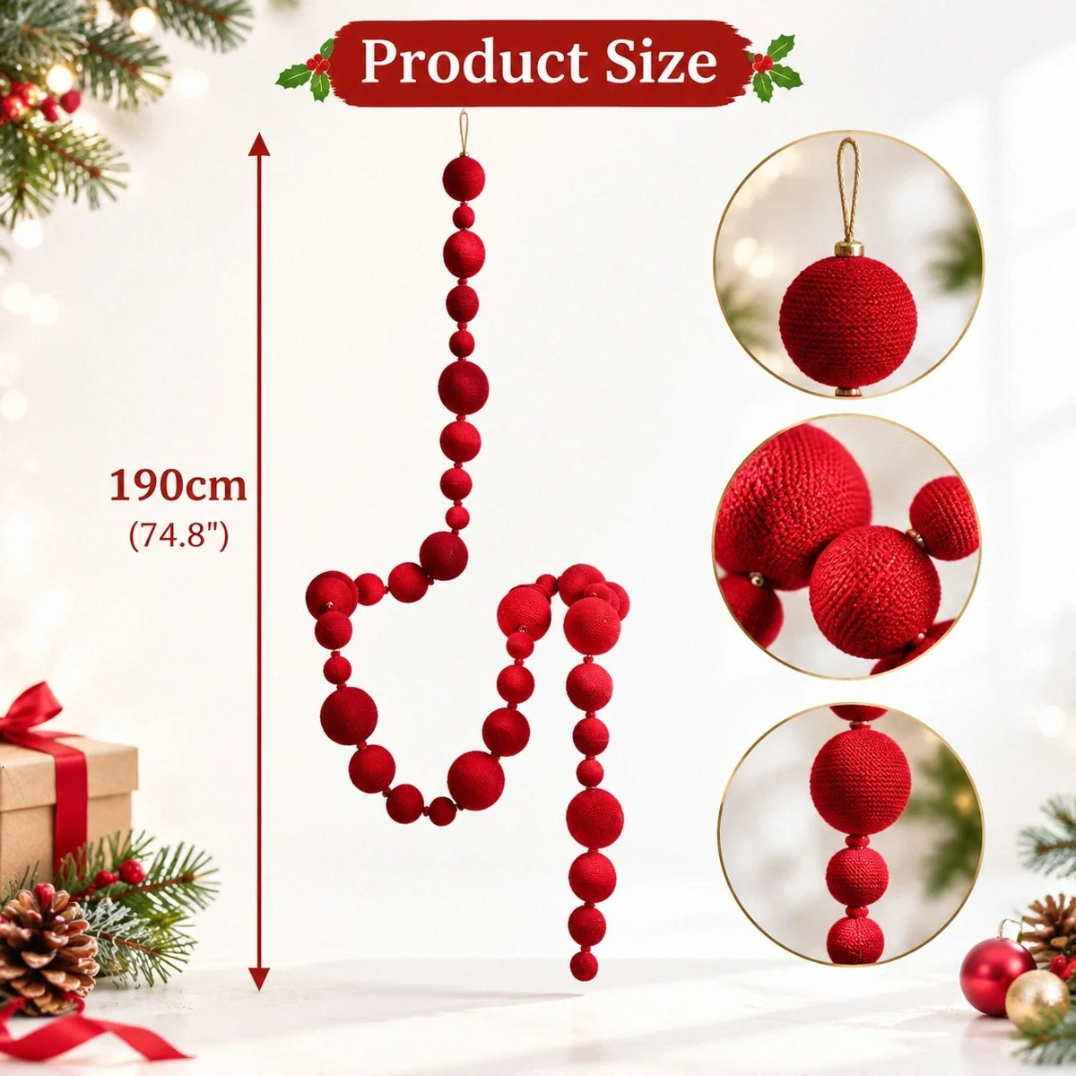 Velvet Ball Christmas Garland