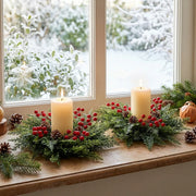 2-Piece 13.8-Inch Christmas Candle Wreath Set