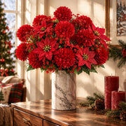 17-Piece Red Velvet Ball Christmas Floral Bouquet