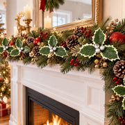 60-Piece Holly Leaf Christmas Wreath Craft Kit