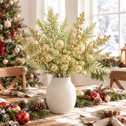 20-Piece Glitter Christmas Branch Stem Collection