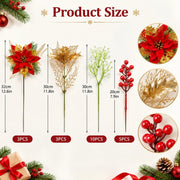 21-Piece Red and Gold Poinsettia Holiday Bouquet