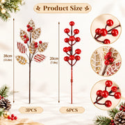 9-Piece Gingerbread Christmas Tree Pick Set