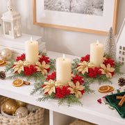 11.8-Inch Gold Poinsettia Christmas Floral Pick