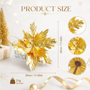 12-Piece Velvet Poinsettia Ornament Collection