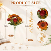 Orange Daisy & Ranunculus Fall Flower Set – 16pcs