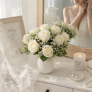 Ivory Rose & Baby's Breath Bridal Bouquet