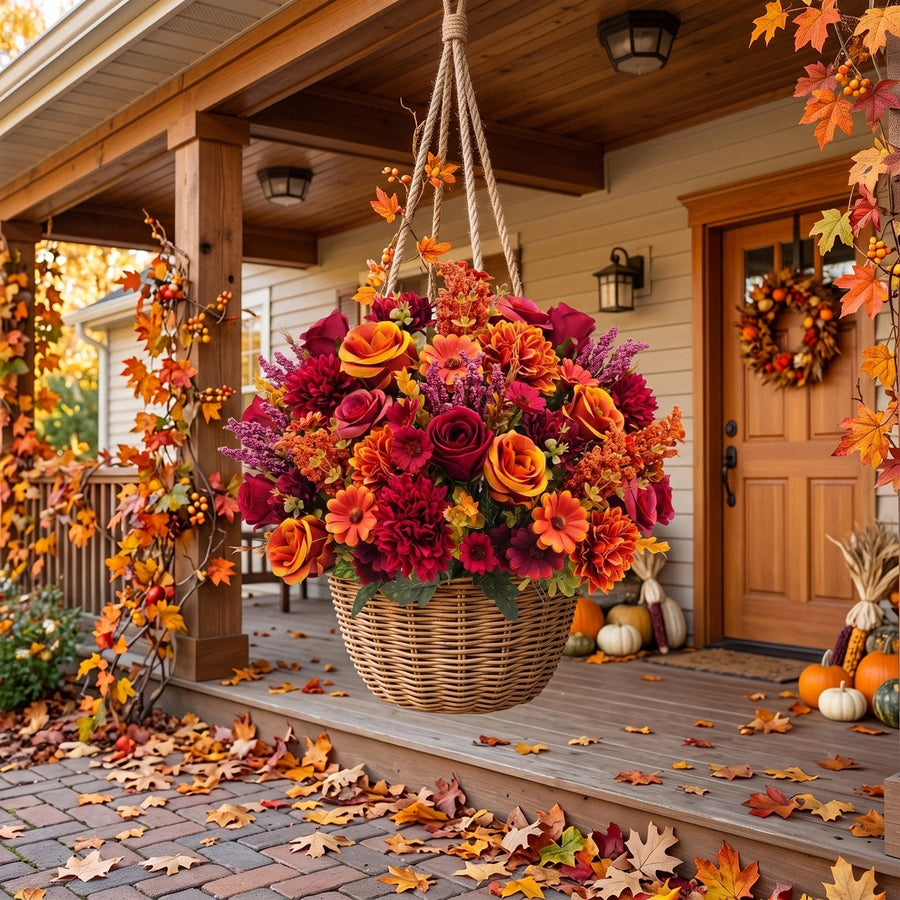 Fall Chrysanthemum and Rose Bouquet – Set of 4
