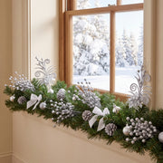 Glitter Berry Stem Ornament Set – 55 Pcs (Red)