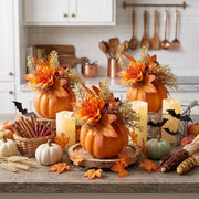 Pumpkin Dahlia Pomegranate Table Decorations – Set of 2