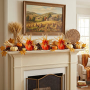 Orange Dahlia Pumpkin Table Centerpieces – Set of 2