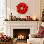 Red Poinsettia Christmas Wreath Collection