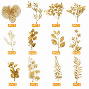 60-Piece Gold Christmas Floral Stem Set – Eucalyptus & Leaf Assortment
