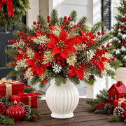 5-Piece Christmas Poinsettia Floral Arrangement