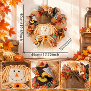 17.7-Inch Scarecrow Sunflower Fall Door Wreath
