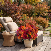 Fall Chrysanthemum and Rose Bouquet – Set of 4