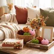 Mini Chenille Fall Pumpkins – Set of 25