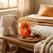 Orange Dahlia Pumpkin Table Centerpieces – Set of 2