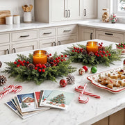 2-Piece 13.8-Inch Christmas Candle Wreath Set