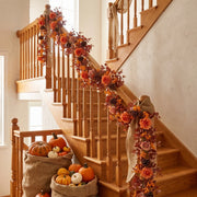 Orange Gypsophila Eucalyptus Fall Garland