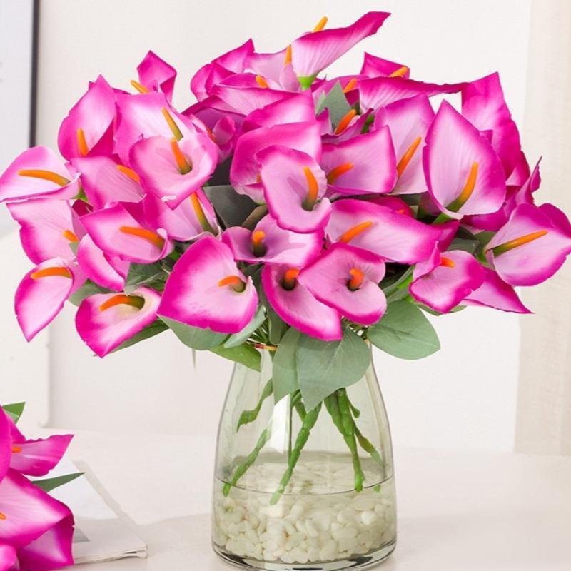 Faux calla lily stems set of 3 for bridal bouquet and Christmas decoration