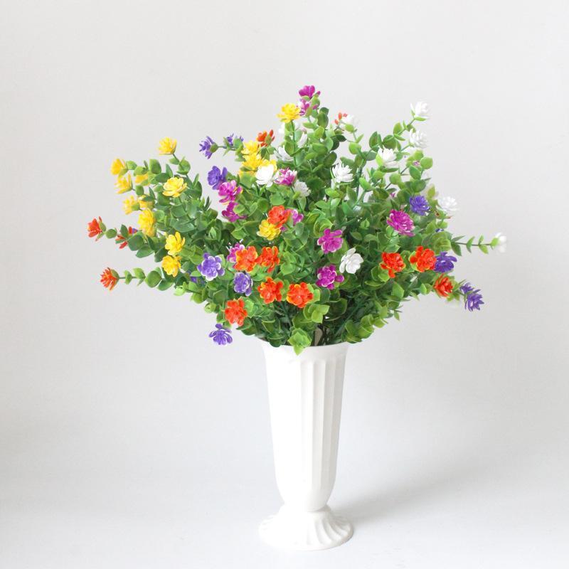 Artificial Eucalyptus and Lotus Decorative Flowers 4pcs | Wedding Flower Wall Home Garden & Party Decor in 7 Colors