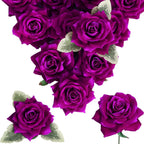Artificial Velvet Roses 16pcs 4.3 inch | Wedding Bouquet Centerpiece Valentine's Day Home & Party Decor in 10 Colors