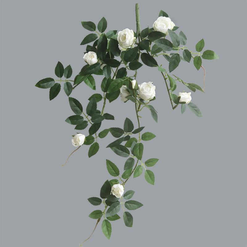 Artificial Rose Vine Garland | Hanging Floral Garland for Wedding Wall Home Decor Trellis Fence