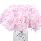 Real Touch Faux Hydrangea Flowers with Stems 10pcs | Wedding Home Party Easter & Graduation Decor in Beige White Pink Blue 8 Colors