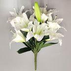 Artificial Long Stem Tiger Lily Flowers | Pink Faux Blooms for Home Hotel Wedding & Party Arrangement Display