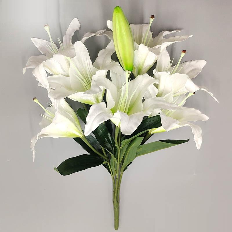 Artificial Long Stem Tiger Lily Flowers | Pink Faux Blooms for Home Hotel Wedding & Party Arrangement Display