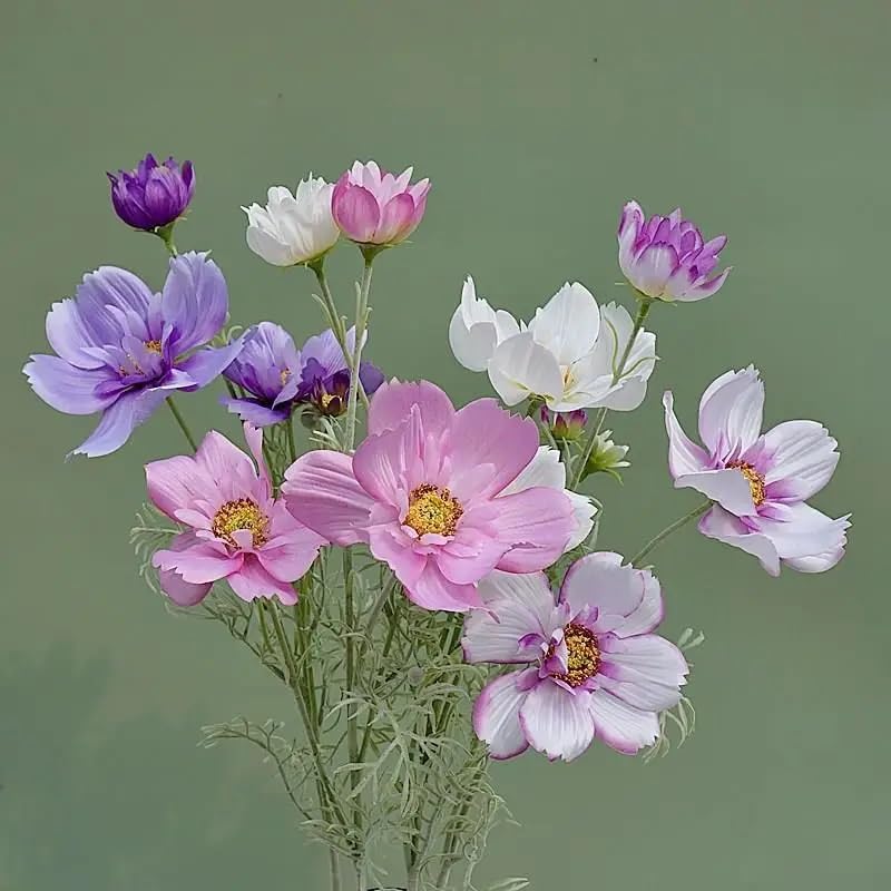 Artificial cosmos wildflower stems in 4 colors for wedding and home decor